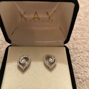 Kay heart diamond earrings - never worn - real diamonds with authentication